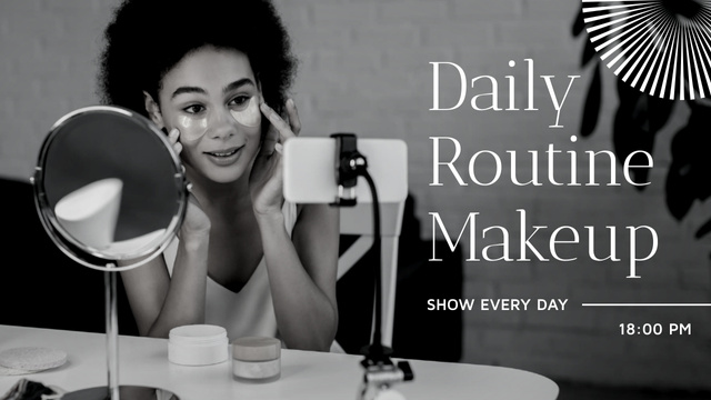 Daily Routine Makeup Tips Youtube Thumbnail Πρότυπο σχεδίασης