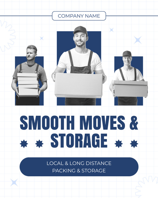 Designvorlage Offer of Smooth Moving Services für Instagram Post Vertical