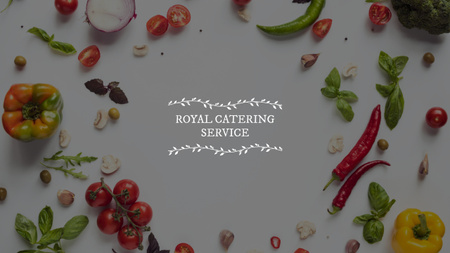 Catering Service Ad with Vegetables on Table Youtube Design Template