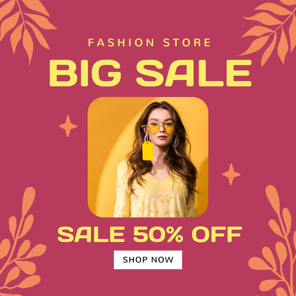 Refined Stylish Woman Features Sophisticated Fashion Sale Ad Instagram Design Template