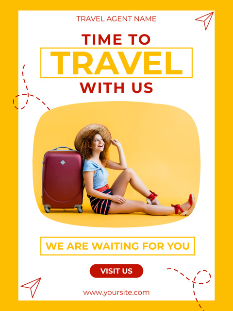 Travel Agency Proposition on Yellow Poster USデザインテンプレート