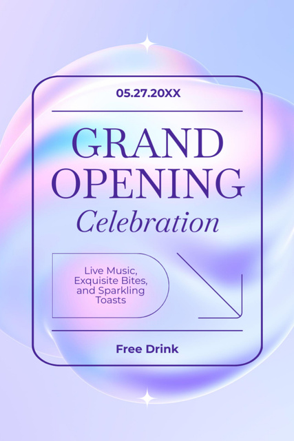Template di design Bright Grand Opening Celebration With Free Drinks Tumblr