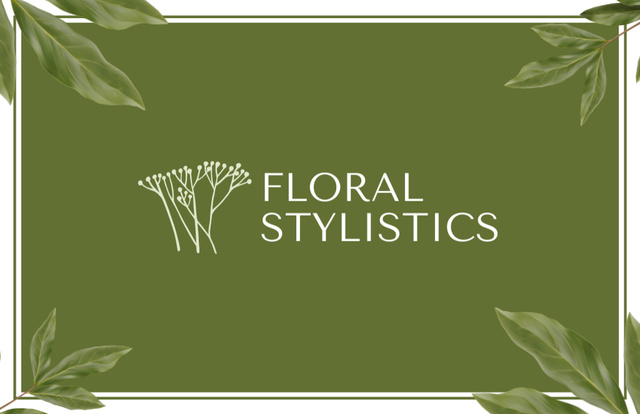 Modèle de visuel Floral Stylistics And Contact Information of Chief Executive Officer - Business Card 85x55mm