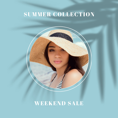 Exclusive Summer Collection With Weekend Sale Offer In Blue Instagram Design Template