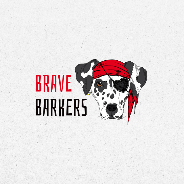 Ontwerpsjabloon van Logo van Emblem with Funny Dog