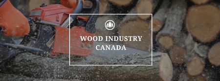 Ontwerpsjabloon van Facebook cover van Wood industry with Firewood