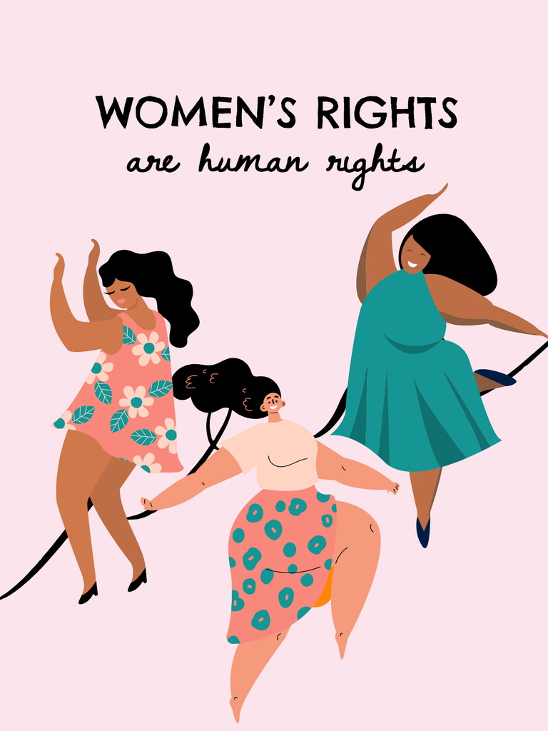 Empowering Women's Rights Poster US Design Template