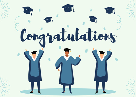 Graduation Congratulations for Happy Students Card Design Template