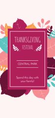 Thanksgiving Festival Announcement with Autumn Leaves