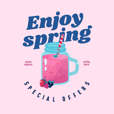 Spring Offer of Fruit Cocktail Instagram AD tervezősablon