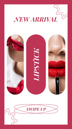 Ontwerpsjabloon van Instagram Story van Aankondiging nieuwe lipstickcollectie