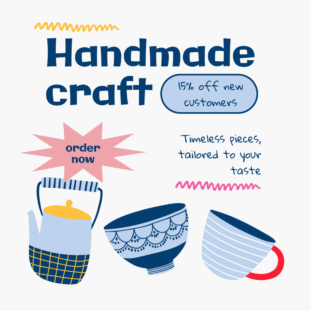 Designvorlage Discount Offer on Craft Pottery für Instagram