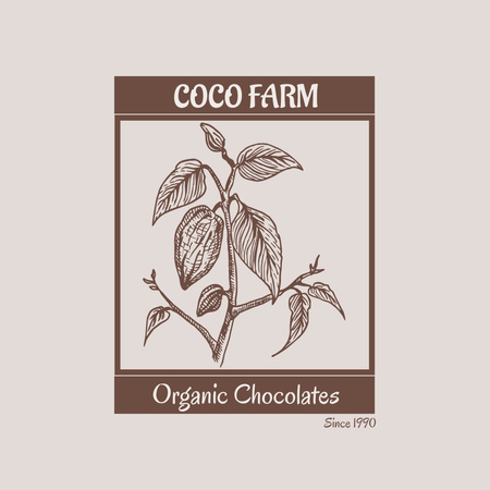 Propaganda da Fábrica de Chocolate Orgânico Logo Modelo de Design