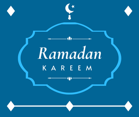 Ontwerpsjabloon van Facebook van Ramadan Kareem vakantieviering met maanillustratie