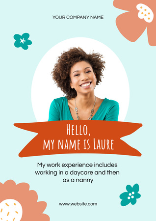 Babysitting Professional Introductory Card Poster Design Template