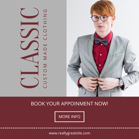 Elegant Classic Suit for Men Instagram Design Template