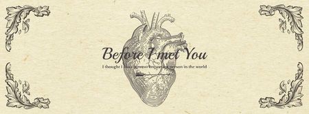 Platilla de diseño Valentine's Card with Heart sketch Facebook Video cover