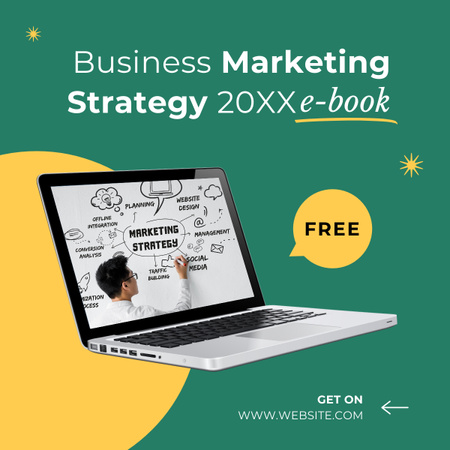 Ontwerpsjabloon van LinkedIn post van Gratis e-book over zakelijke marketingstrategie