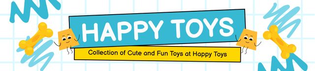 Ontwerpsjabloon van Ebay Store Billboard van Happy Toys Sale Announcement