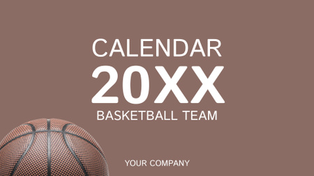 Basketball Team Brown Calendar – шаблон для дизайну