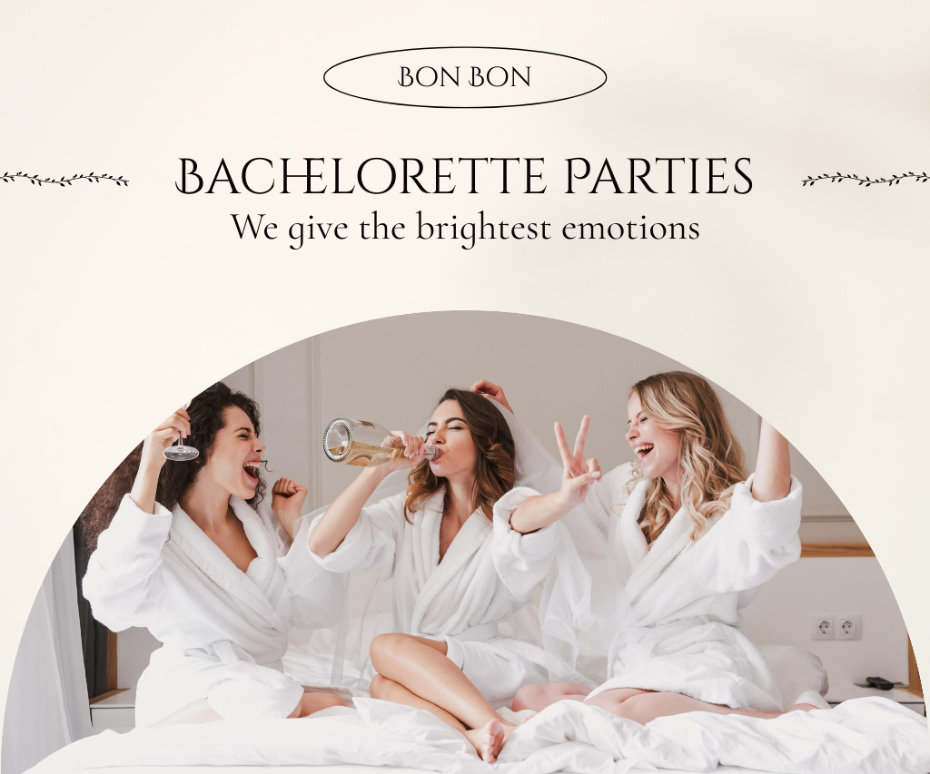 Bachelorette Party Announcement Large Rectangle Design Template