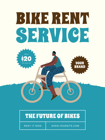 Bicycle Rental Service Ad Poster US Design Template