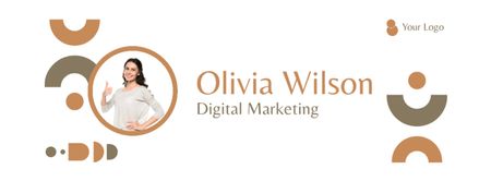 Platilla de diseño Offer of Digital Marketing Services with businesswoman Facebook cover