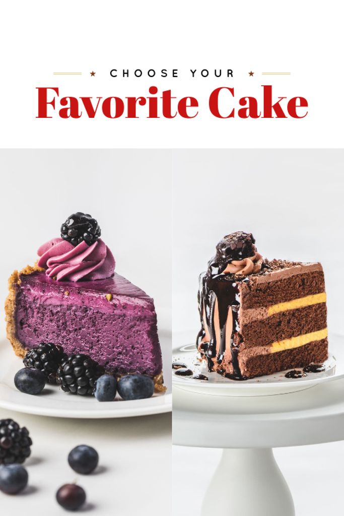 Bakery Ad with Assortment of Sweet Cakes Tumblr Design Template