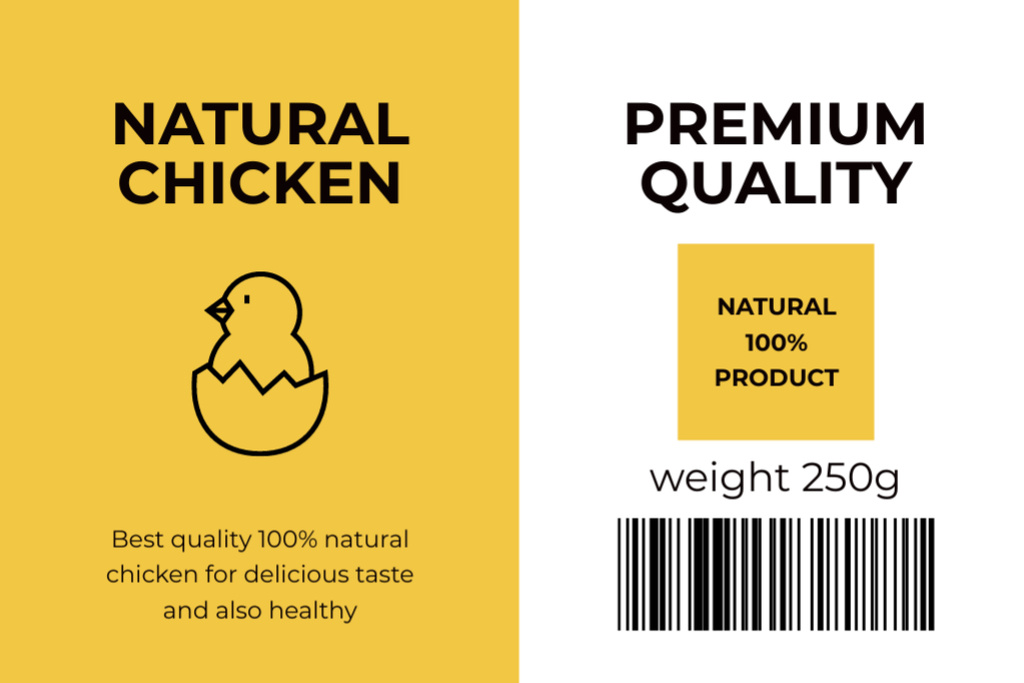 Plantilla de diseño de Natural Chicken of Premium Quality Label 