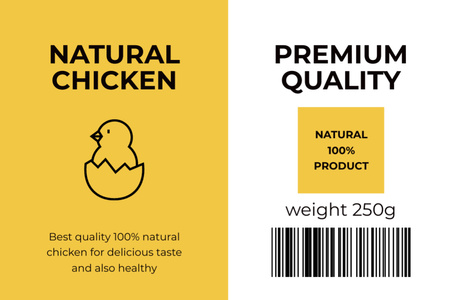 Plantilla de diseño de Pollo Natural de Calidad Premium Label 