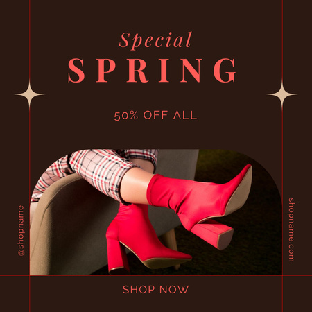 Designvorlage Spezielle Damenschuhe im Frühjahrsverkauf für Instagram AD