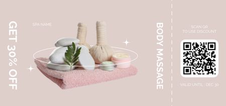 Body Herbal Massage Services Offer Coupon Din Large Πρότυπο σχεδίασης