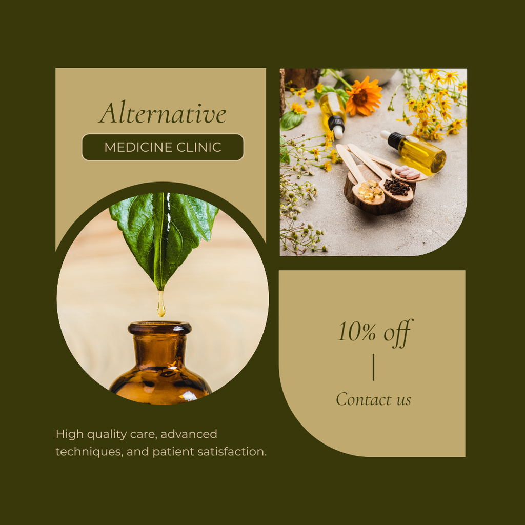 Alternative Medicine Clinic Services At Discounted Prices Instagram AD Design Template