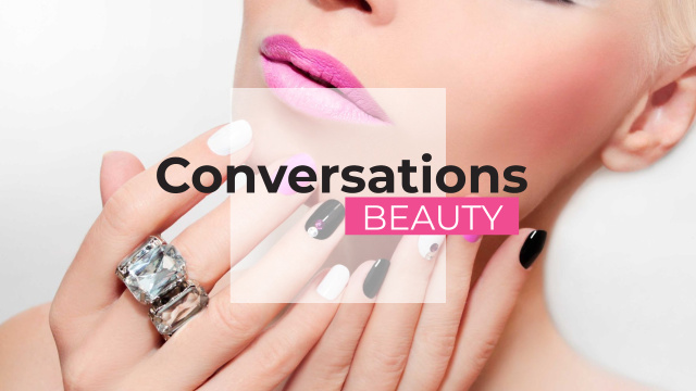 Beauty conversations Ad with Attractive Woman Youtube Design Template
