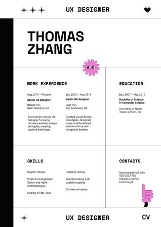 List of Web Designer Skills and Experience Resume Design Template