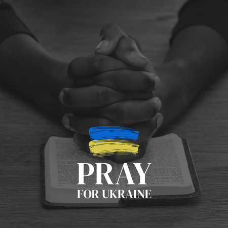 Designvorlage Foto des Gebets für die Ukraine für Instagram