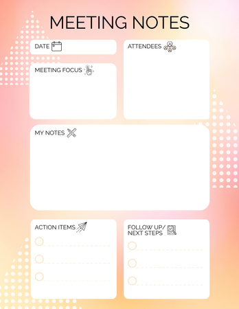 Corporate Meeting Notes Notepad 8.5x11in Design Template