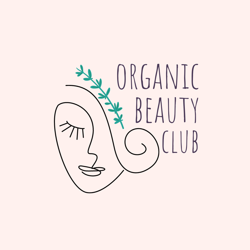 Organic Beauty Club Ad Logo Design Template