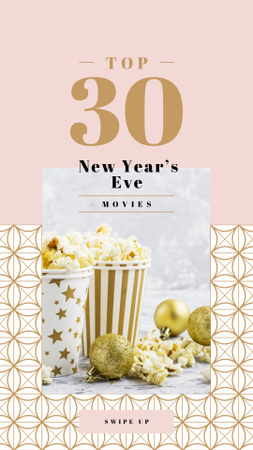 Designvorlage Christmas baubles with popcorn für Instagram Story