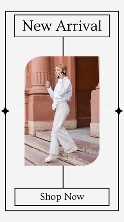 anúncio de moda com mulher elegante na cidade Instagram Story Modelo de Design