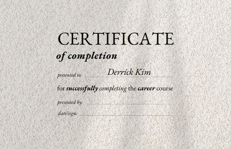 Szablon projektu nagroda za ukończenie kursu kariery Certificate 5.5x8.5in