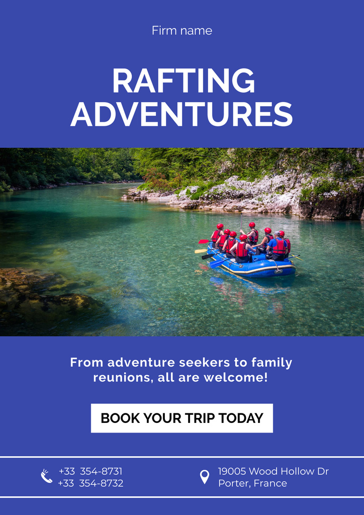 Rafting Adventures Ad Poster – шаблон для дизайну