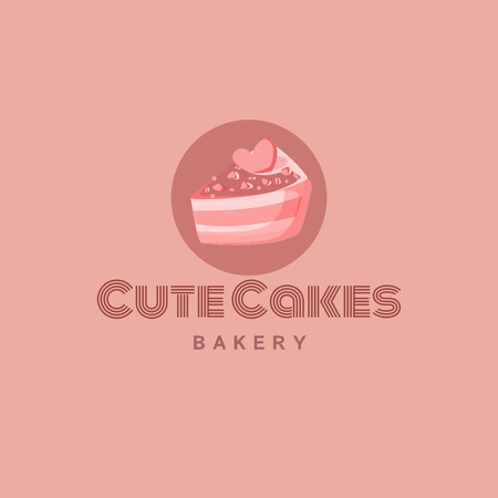Emblem of Cute Bakery Logo 1080x1080pxデザインテンプレート