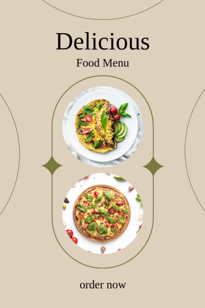 Platilla de diseño Delicious Food Menu Offer with Pizza  Tumblr