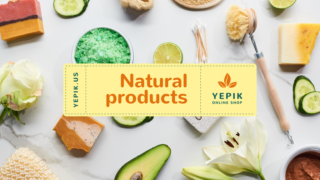 Natural Skincare Products Offer with Soap and Salt Youtube Tasarım Şablonu