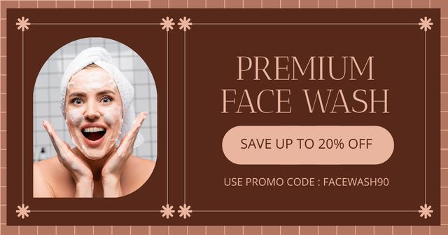 Designvorlage Discount on Premium Face Wash für Facebook AD