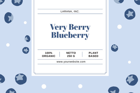 Organic Blueberry Retail Label Tasarım Şablonu