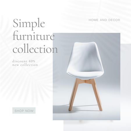 Plantilla de diseño de Furniture Offer with Stylish White Chair Instagram 
