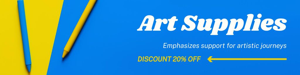Template di design Offer of Art Supplies Sale with Discount LinkedIn Cover
