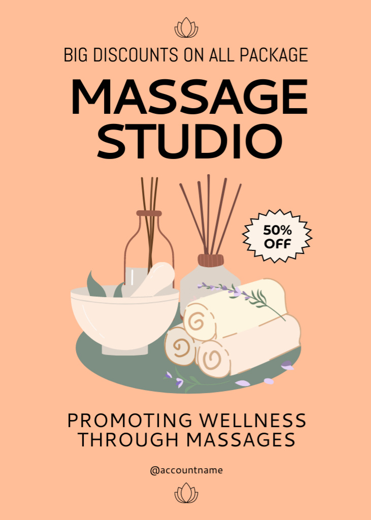 Wellness Massage Center Ad Flayer Tasarım Şablonu